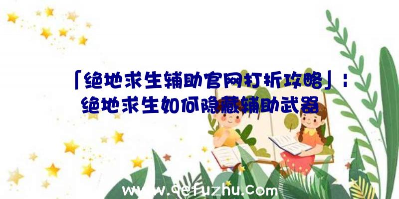 「绝地求生辅助官网打折攻略」|绝地求生如何隐藏辅助武器